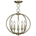 thumbnail image 1 of 5 Light Chain Lantern in Farmhouse Style 16 inches Wide By 15.25 inches High-Antique Brass Finish Bailey Street Home 218-Bel-1260975, 1 of 1