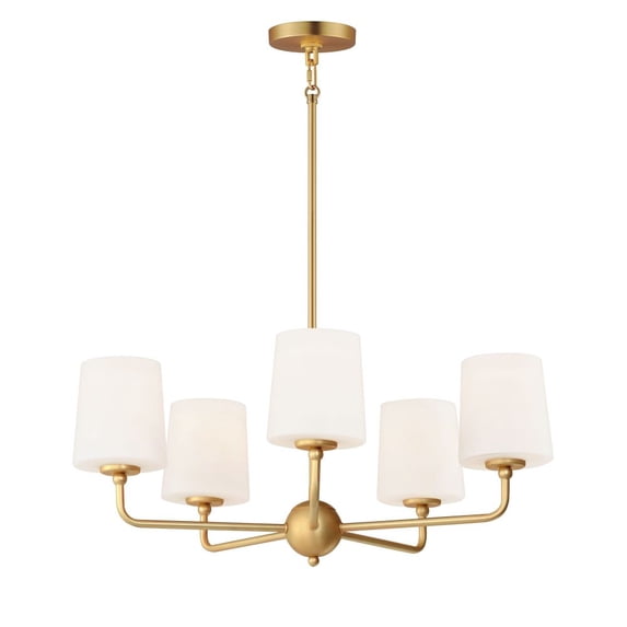 12095SWSBR Maxim Lighting Bristol - 5 Light Chandelier-10.5 Inches Tall and 26.5 Inches Wide-Satin Brass Finish