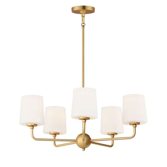 12095SWSBR Maxim Lighting Bristol - 5 Light Chandelier-10.5 Inches Tall and 26.5 Inches Wide-Satin Brass Finish