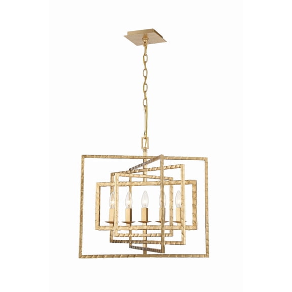 336-GA Crystorama Lighting Capri - 5 Light Chandelier-Antique Gold Finish    -Traditional Installation