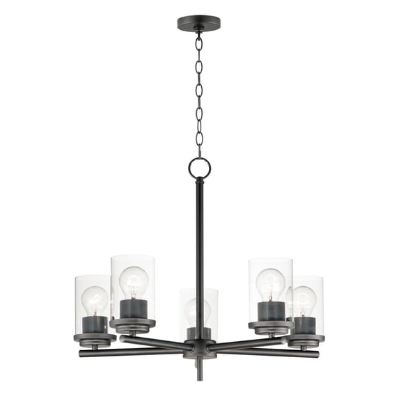 10205CLBK Maxim Lighting Corona - 5 Light Chandelier-Black Finish    -Traditional Installation