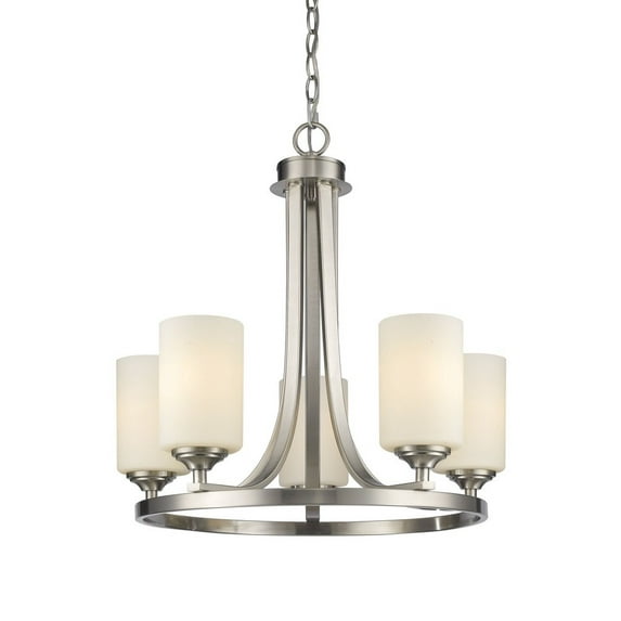 Z-Lite Bordeaux 5 Light Chandelier in Brushed Nickel