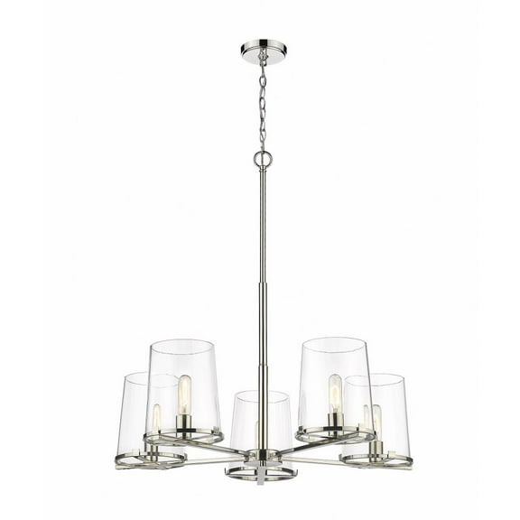 5 Light Chandelier In Industrial Style-34.5 Inches Tall And 33 Inches Wide     -Traditional Installation Z-Lite 3032-5Pn