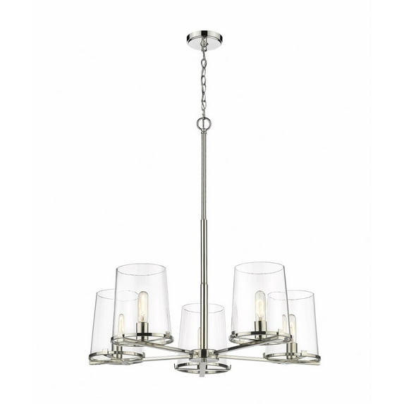 5 Light Chandelier In Industrial Style-34.5 Inches Tall And 33 Inches Wide -Traditional Installation Z-Lite 3032-5Pn