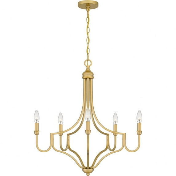 MAB5026LG Quoizel Lighting Mabel - 5 Light Chandelier In Transitional Style-28.5 Inches Tall and 26.25 Inches Wide-Light Gold Finish -Traditional