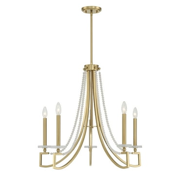 Warm Brass Five Light Chandelier from the Helen Collection