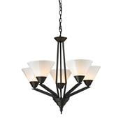 5 Light Chandelier   Oil Rubbed Bronze Finish With White Glass Thomas Lighting 2455Ch/10