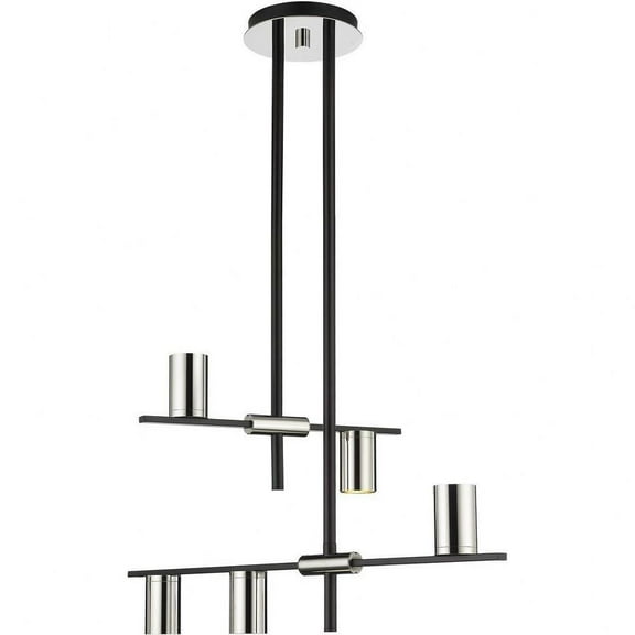 5 Light Chandelier in Architectural Style-16.5 inches Tall and 18 inches Wide-Mate Black/Polished Nickel Finish Bailey Street Home 372-Bel-4652224