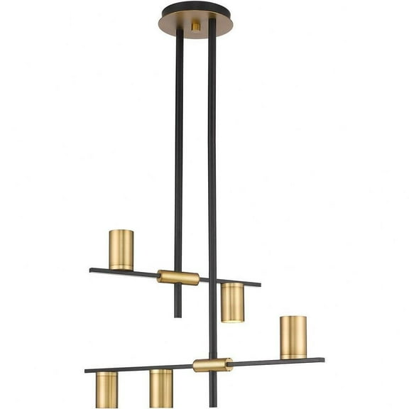 5 Light Chandelier in Architectural Style-16.5 inches Tall and 18 inches Wide-Matte Black/Olde Brass Finish Bailey Street Home 372-Bel-4652223