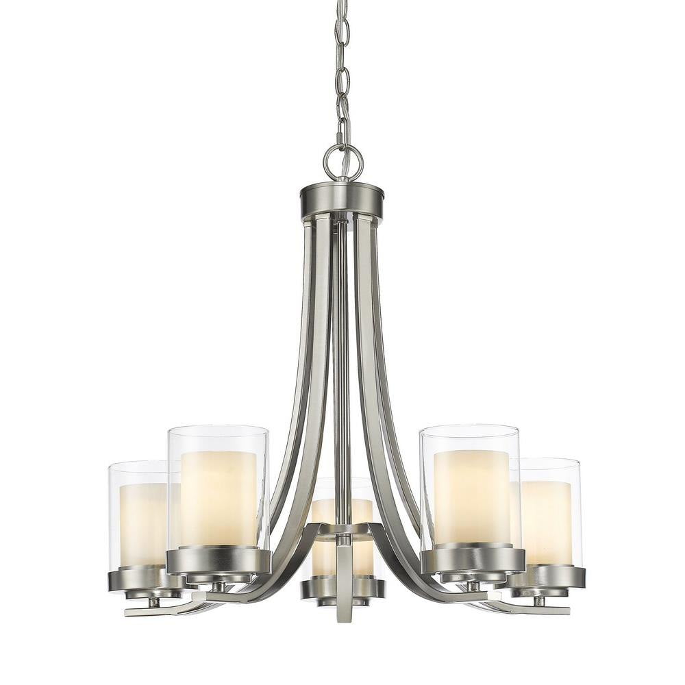 5 Light Chandelier in Metropolitan Style 25.25 inches Wide By 22.25 inches High-Brushed Nickel Finish Bailey Street Home 372-Bel-1809629