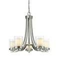 thumbnail image 1 of 5 Light Chandelier in Metropolitan Style 25.25 inches Wide By 22.25 inches High-Brushed Nickel Finish Bailey Street Home 372-Bel-1809629, 1 of 1