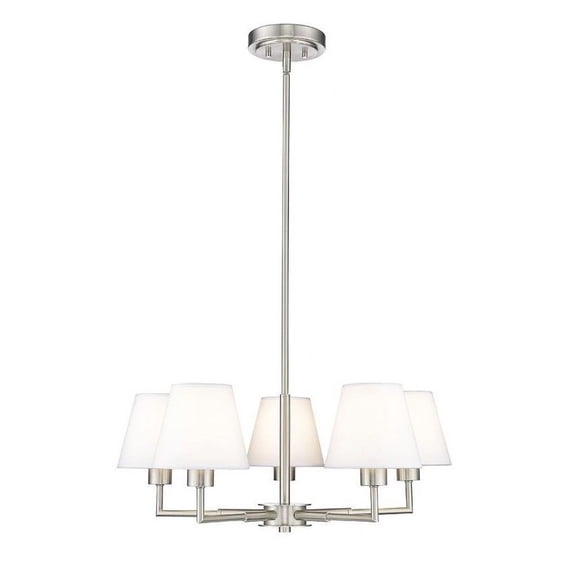 5 Light Chandelier in Modern Style-10 inches Tall and 26 inches Wide-Brushed Nickel Finish Bailey Street Home 372-Bel-5172274