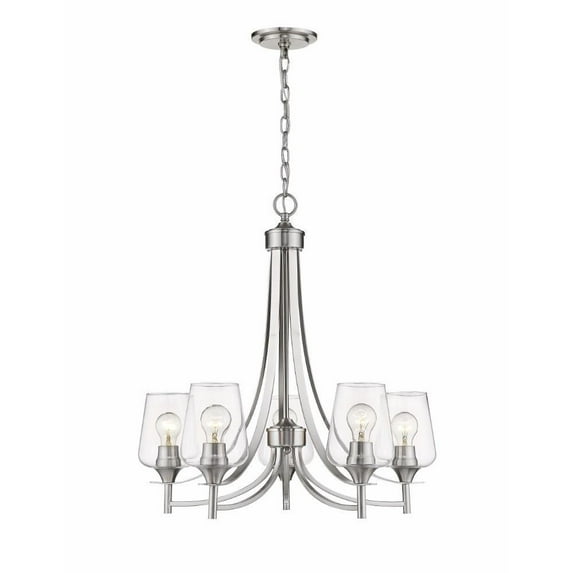 5 Light Chandelier in Shabby Chic Style 25 inches Wide By 26 inches High-Brushed Nickel Finish Bailey Street Home 372-Bel-4314800