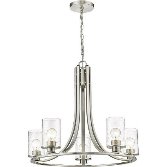 5 Light Chandelier in Transitional Style-24 inches Tall and 27 inches Wide-Brushed Nickel Finish Bailey Street Home 372-Bel-4652155
