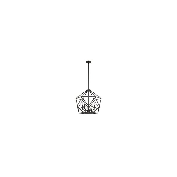 F3419-64-Sunset Lighting-Harmony - 5 Light Cage Pendant   Provincial Bronze Finish