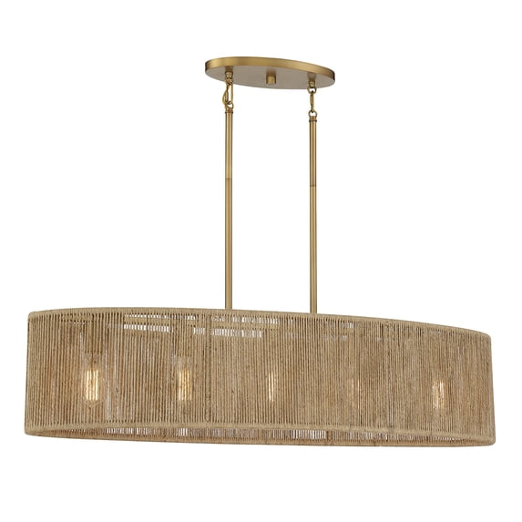 5 Light Linear Chandelier In Bohemian/Eclectic Style-9 Inches Tall And 14 Inches Wide Savoy House 1-1738-5-320