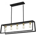thumbnail image 1 of 5 Light Linear Chandelier In Transitional Style-11.5 Inches Tall And 38 Inches Wide Quoizel Lighting Til538mbk, 1 of 5
