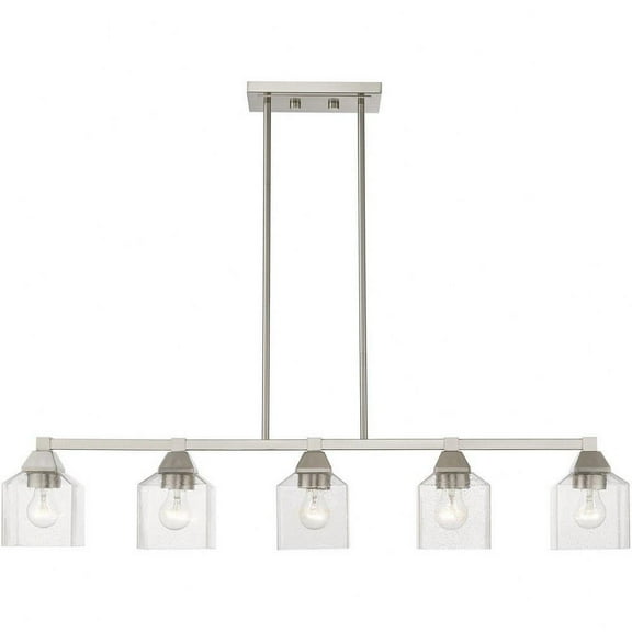 5 Light Linear Chandelier in Architectural Style-14.25 inches Tall and 4.75 inches Wide-Brushed Nickel Finish Bailey Street Home 218-Bel-4829405
