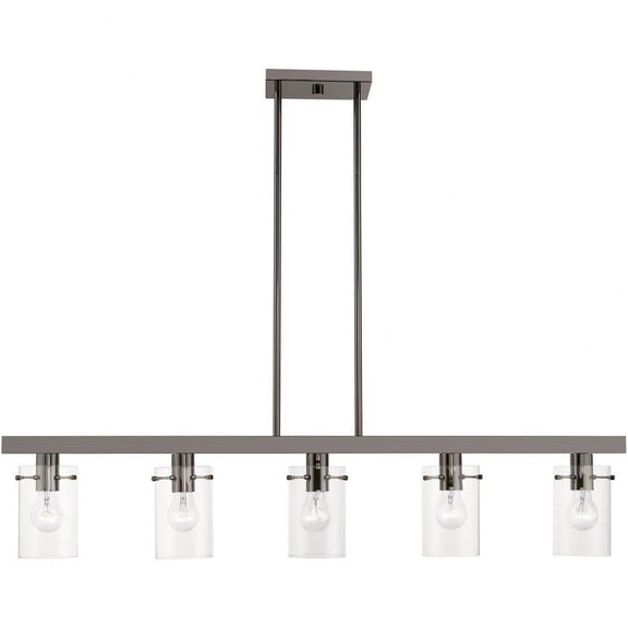 5 Light Linear Chandelier in Contemporary Style-14.5 inches Tall and 4.5 inches Wide-Brushed Nickel Finish Bailey Street Home 218-Bel-4829100