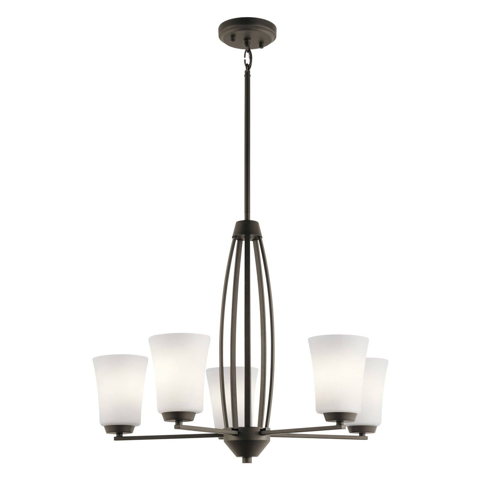 5 Light Medium Chandelier 20.75 Inches Tall By 25.25 Inches WideOlde