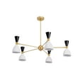thumbnail image 1 of 5 Light Modern Raw Brass chandelier light Fixture, 1 of 7