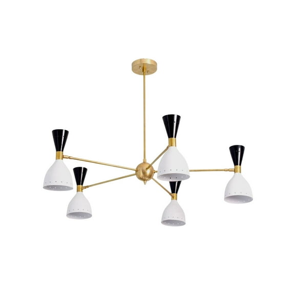 5 Light Modern Raw Brass chandelier light Fixture