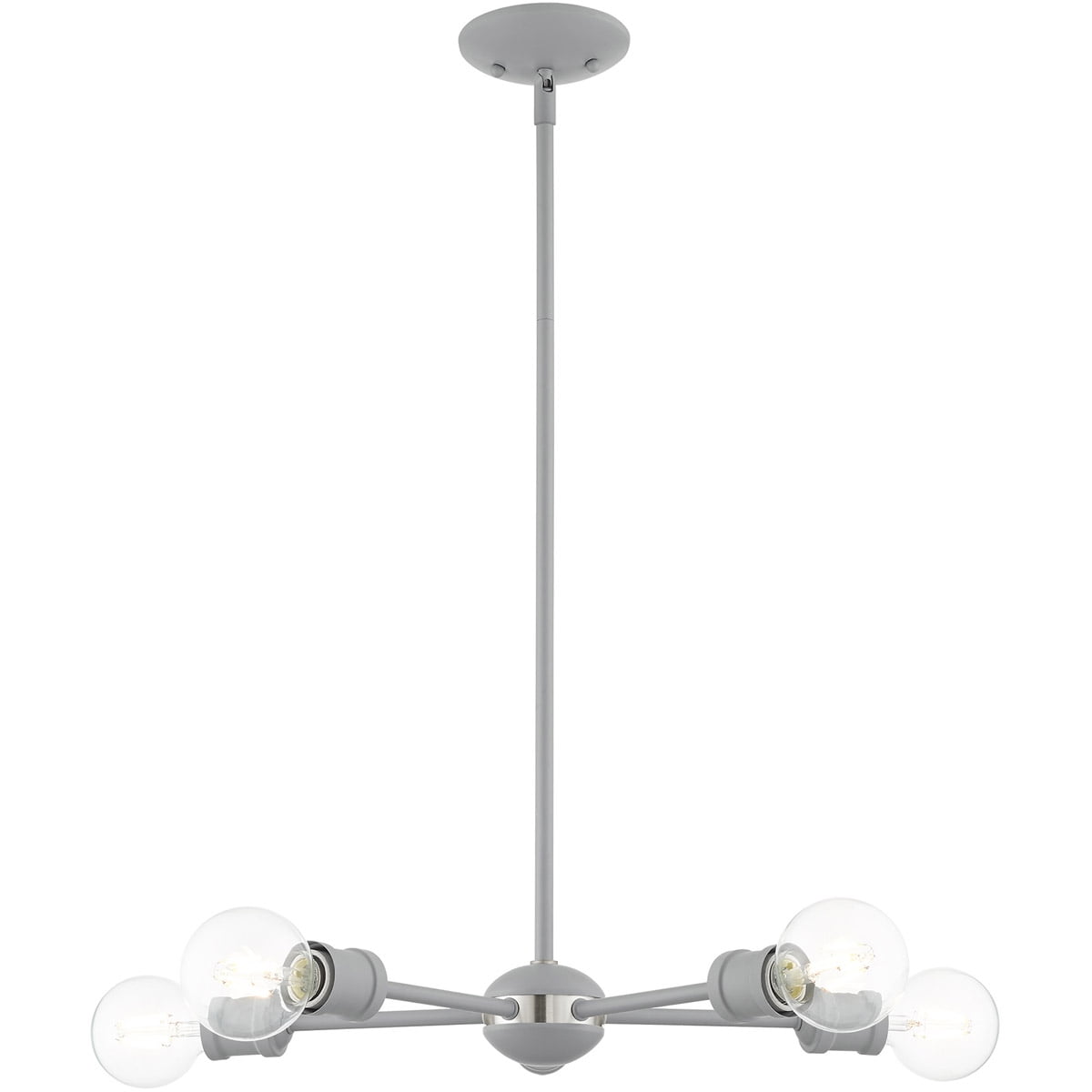 Lansdale 5-Light Nordic Gray & Brushed Nickel Crystal Chandelier