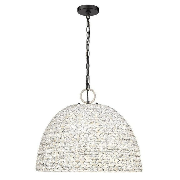 5 Light Pendant 18.63 inches Tall and 21 inches Wide-Matte Black Finish-Sweet Grass Shade Color Bailey Street Home 170-Bel-4571066