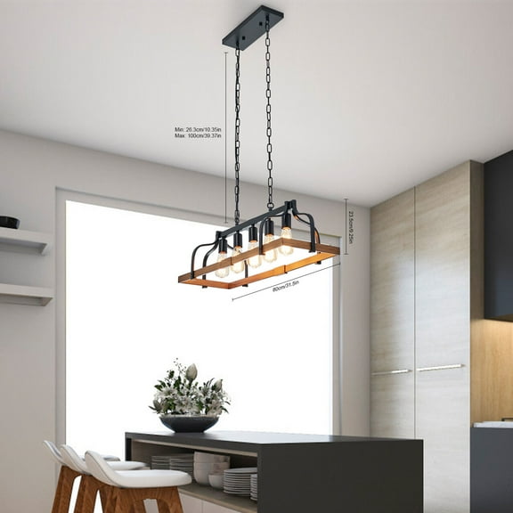 5-Light Pendant Lighting Chandelier Rustic Light Fixture for Dining Room 110V