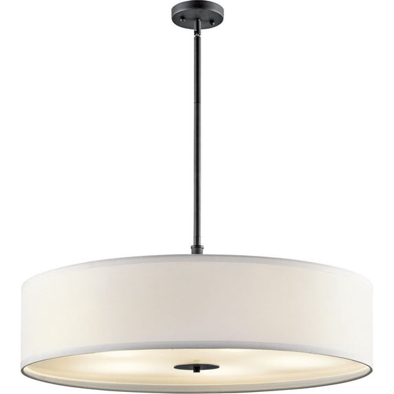 5 Light Pendant With Transitional Inspirations 12 Inches Tall By 30 Inches Wide-Black Finish Kichler Lighting 42196Bk