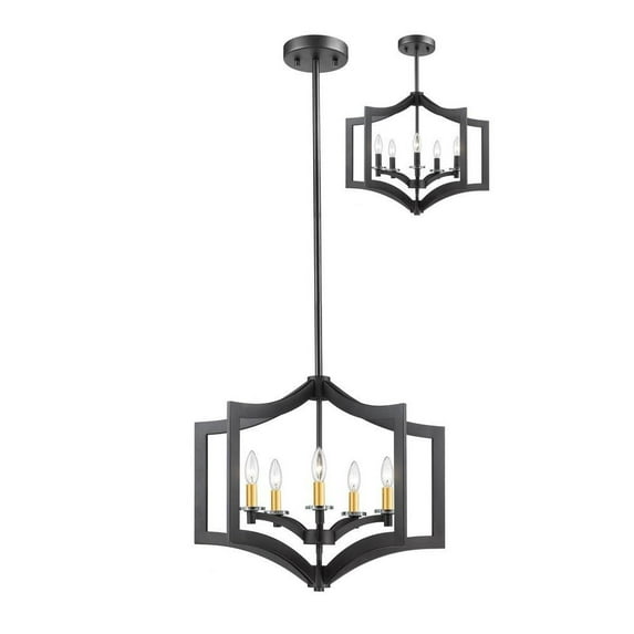 5 Light Pendant in Metropolitan Style 23.6 inches Wide By 18.9 inches High-Bronze Finish Bailey Street Home 372-Bel-2334171