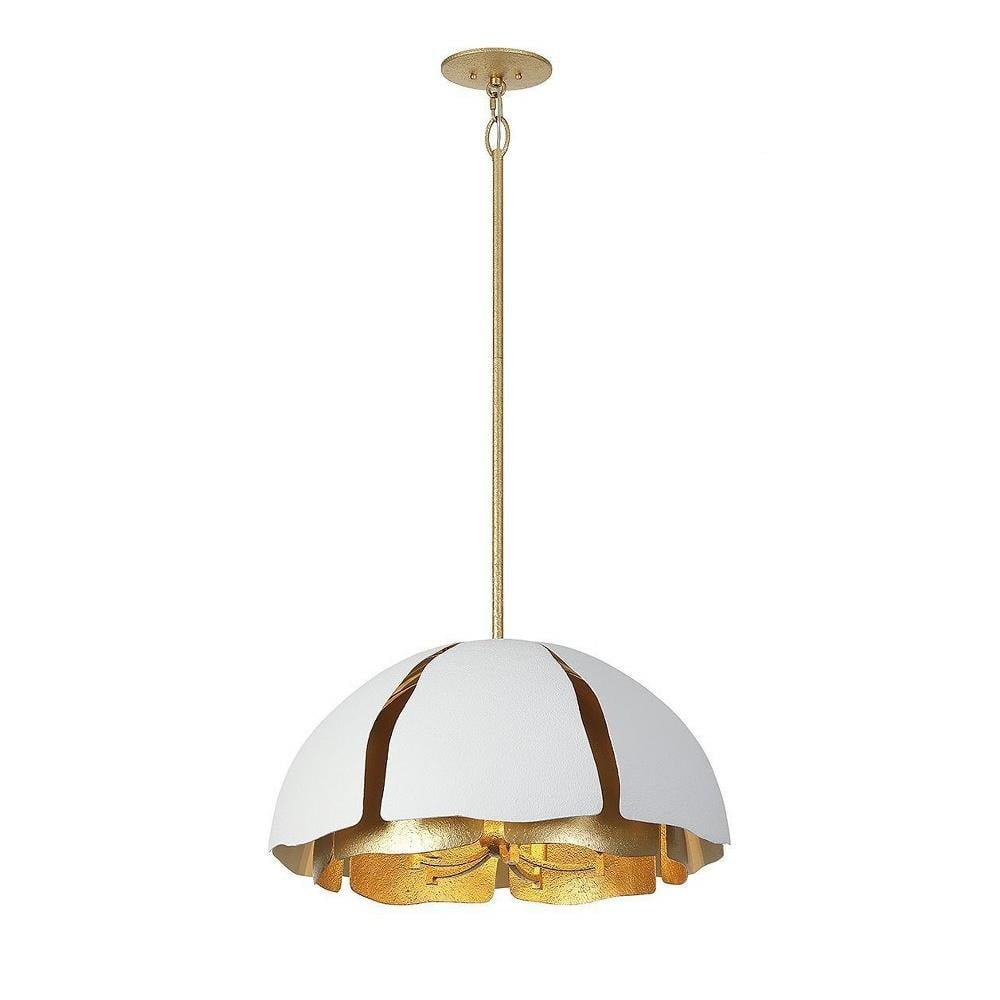 Cavalier Gold and Royal White 5-Light Metal Pendant