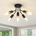 thumbnail image 1 of 5-Light Semi Flush Mount Chandelier for Hallway Entryway Dining Room Black, 1 of 5