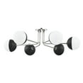 thumbnail image 1 of 5 Light Semi-Flush Mount in Sculptural & Geometric and Everyday Modern Style-15.5 inches Tall and 28 inches Wide-Polished Nickel/Black Finish Bailey, 1 of 1