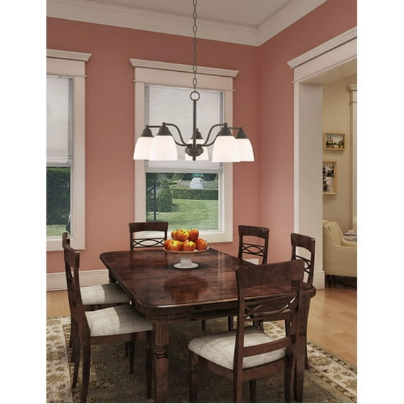 5 Light Somerville Livex Bronze Dinette Chandelier Ceiling Fixture Sale 53855-07