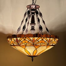 5 Light Tiffany Pendant Light Fixture Adjustable Hight Stained Glass Tiffany Chandelier