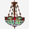 thumbnail image 1 of 5 Light Tiffany Pendant Light Fixture Adjustable Hight Stained Glass Tiffany Chandelier, 1 of 7
