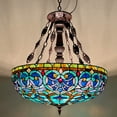 thumbnail image 1 of 5 Light Tiffany Pendant Light Fixture Adjustable Hight Stained Glass Tiffany Chandelier, 1 of 6