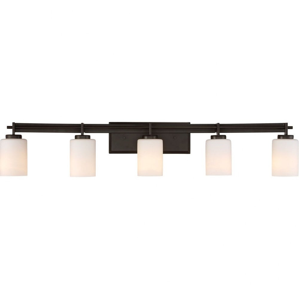 5 Light Transitional Bathroom Light Fixture Approved for Damp Locations
