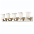 thumbnail image 1 of Z-Lite 432-5V-BRZ Jarra 5 Light Vanity Light with White Glass Shade,Bronze/White, 1 of 2