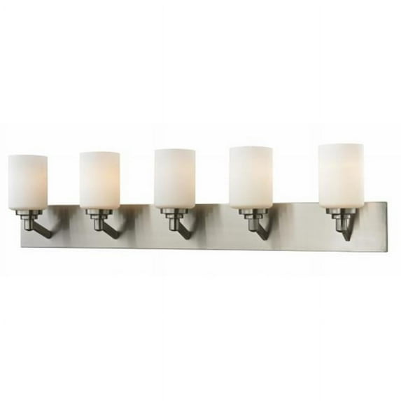5 Light Vanity Brushed Nickel Steel Glass