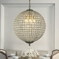 thumbnail image 1 of 5-Light W20 in Vintage Crystal Sphere Chandelier in Antique Gold Modern Glam Globle Cage-Style Shade Pendant Light for Dining Room Living Room, 1 of 6