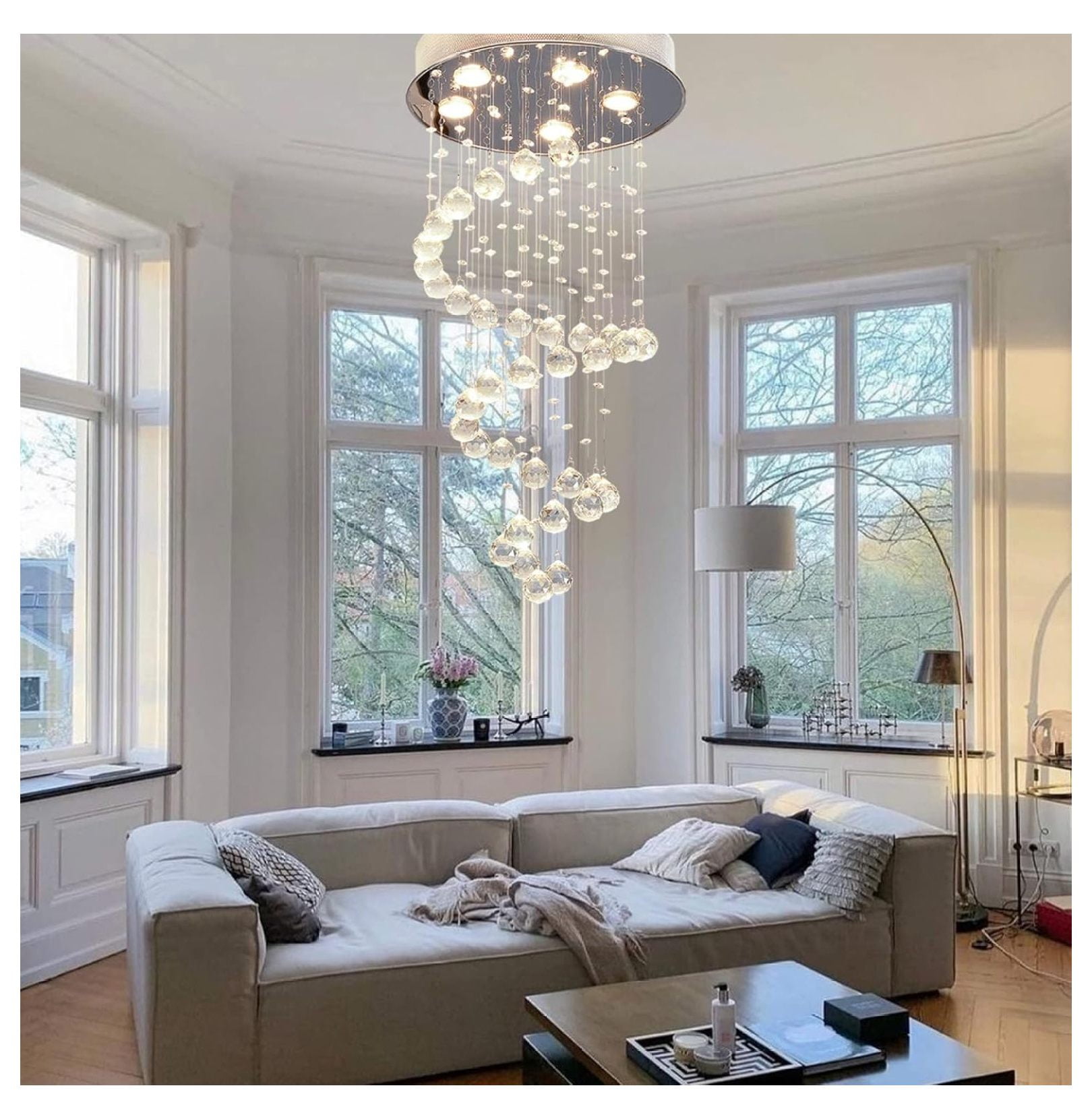 5 Lights Ceiling Light, Modern Flush Mount Chandelier Light Fixture ...