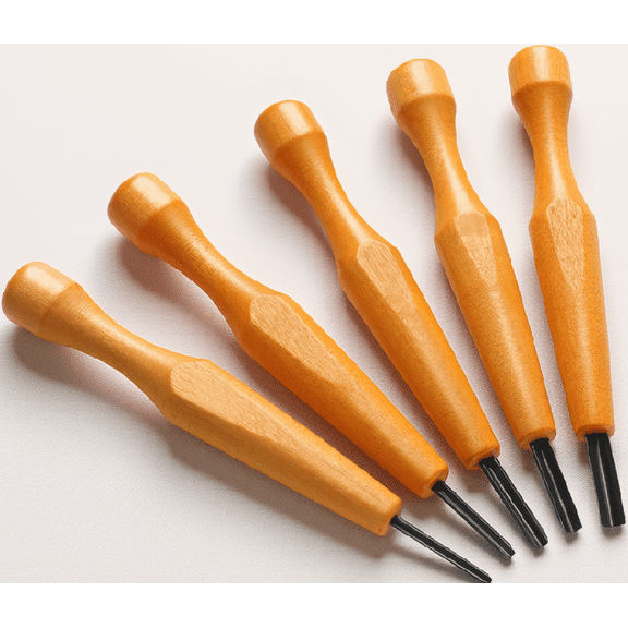 5 Linocut Carving Tools Set, V-Shaped Triangular Chisels for Woodcarving & Printmaking, Blade Sizes 1.5mm 2mm 3mm 4mm 5mm, with Canvas Bag