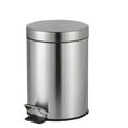 thumbnail image 1 of 5 Liter / 1.3 Gallon Stainless Steel Round Bathroom Trash Can with Soft Close Lid and Foot Pedal for Bathroom, Kitchen & Small Space (9" L x 9" W x 11" H), 1 of 5