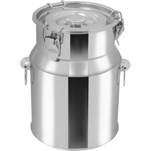 5 Liter 1.32 Gallon Stainless Steel Milk Can Wine Milk bucket Wine Pail Bucket Milk Can Tote Jug with Sealed Lid Heavy Duty(5L)