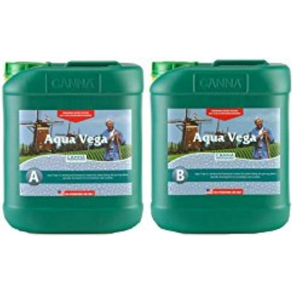 5 Liter - Aqua Vega - Part A and B - Veg Nutrient - Developed For Recirculating Systems - CANNA 9520005