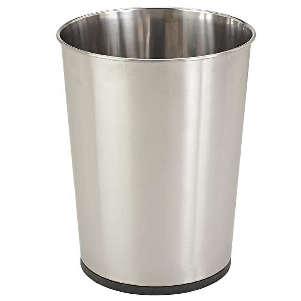 1.3 Gallon Silver Stainless Steel Open Top Trash Can