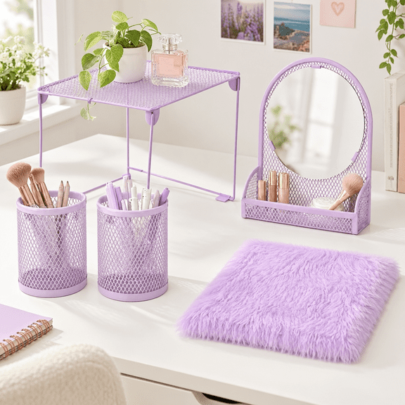 5 Locker Shorganizer Accessories Kit Purple
