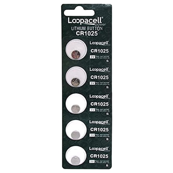 5 Loopacell CR1025 Lithium Battery 3V Button Cell for Digital Scales Calculators